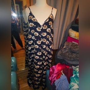90s Floral Maxi Dress XL